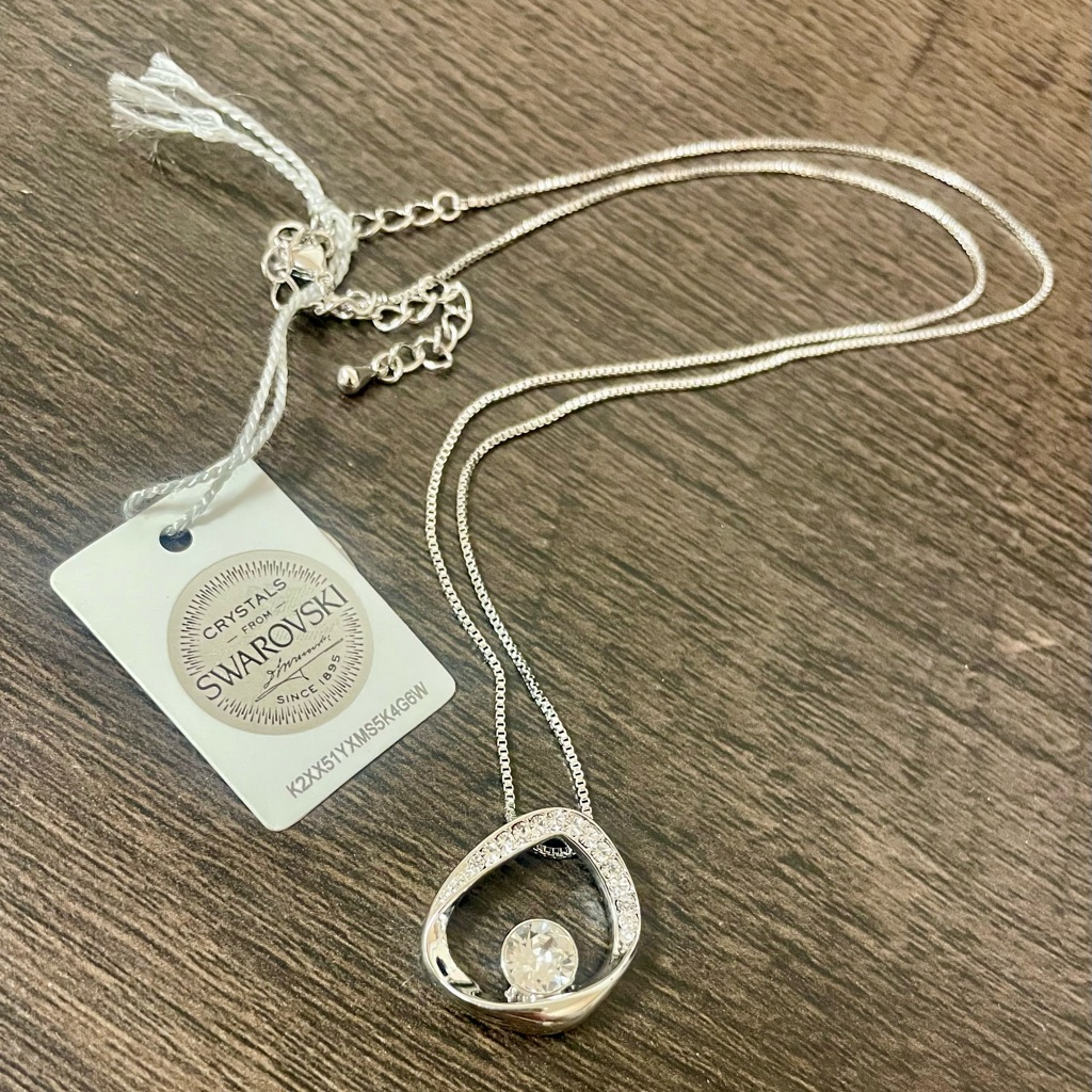 Swarovski Silver Crystal Pendant Necklace